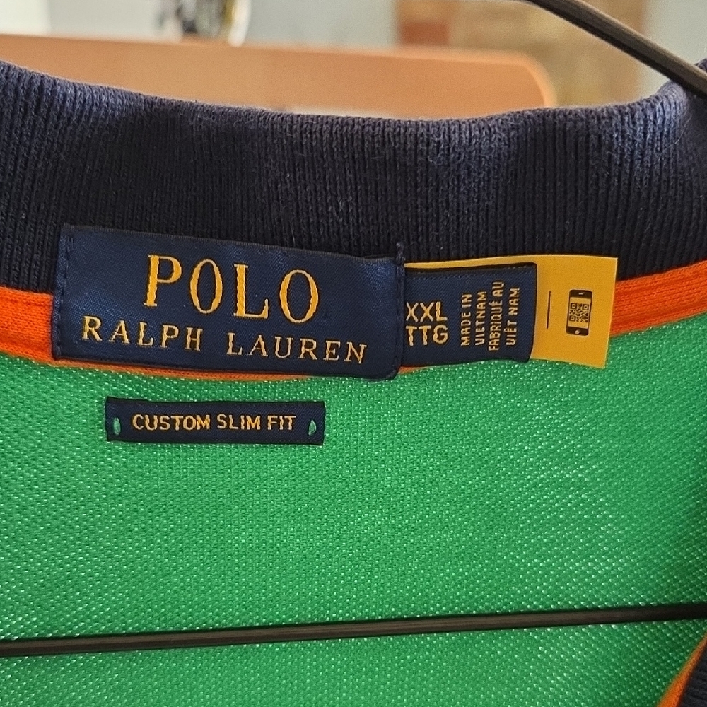 Ralph Lauren Green and Orange Polo Shirt - Picture 3 of 9